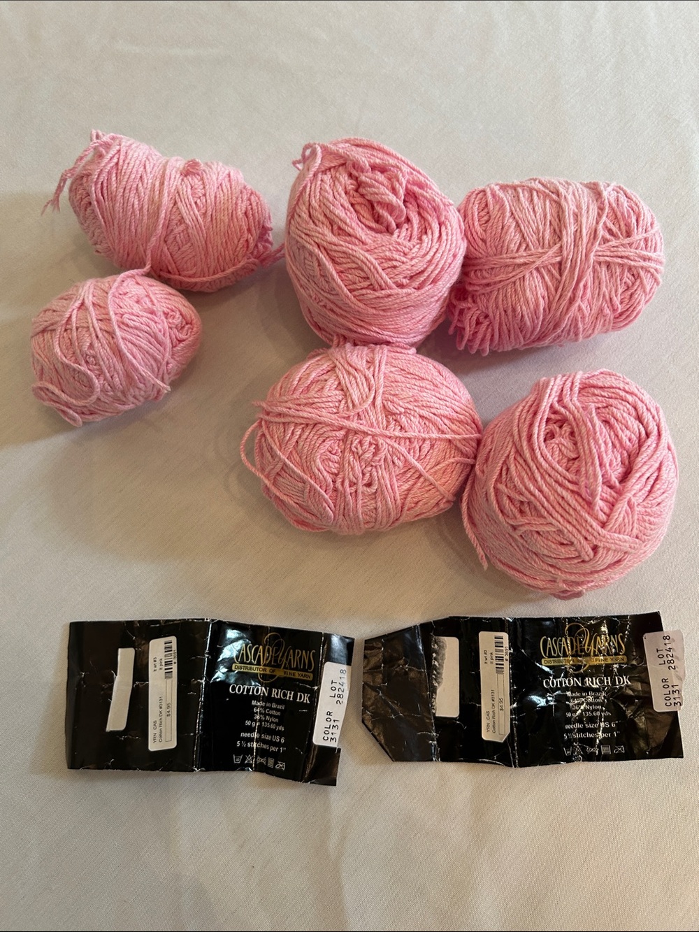 Cascade Yarns Cotton Rich DK Pink Yarn - Pack of 6